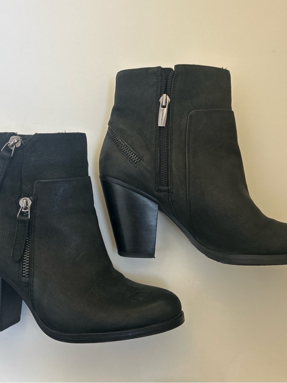 Women's Black Ankle Booties with Side Zipper